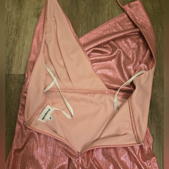Revolve Superdown Missie Wrap Front Mini Dress SIZE X Small Pink Metallic - Picture 13 of 16